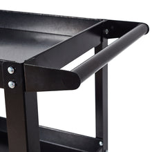 Jopath 3-Tier Rolling Tool Cart Utility Cart on Wheels, 450 lb Heavy Duty Rolling Tool Cart for Warehouse, Garage, black