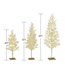 My Texas House 3 Pack Warm White Twinkling LED Icy Cube Beaded Tree, 4ft/5ft/6ft assorted