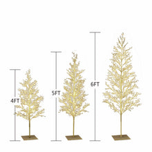 My Texas House 3 Pack Warm White Twinkling LED Icy Cube Beaded Tree, 4ft/5ft/6ft assorted