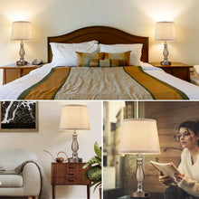 NATYSWAN Lamps for Bedrooms Set of 2, Brushed Nickel Bedside Lamps with USB Ports, 3 Way Dimmable Nightstand Lamps , Touch Table Lamp for Living Room Bedroom Office, Bulbs Included