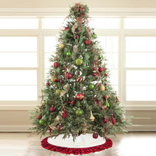 HadinEEon Christmas Tree Skirt, 48 inch, Indoor Christmas Tree Mat for Xmas Decoration (Red & White)