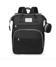 Waterproof Diaper Bag Backpack, Multifunctional Travel Nappy Bag with Changing Pad, Great for Moms and Dads, Baby Shower Gift (Black)