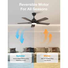 Ventilador de techo negro Warmiplanet de 52" con luz y control remoto 