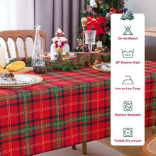 Romanstile Christmas Rectangle Red Plaid Tablecloth - 60 x 84inch - Checkered Water Stain Resistant Table Cover,Washable Polyester Table Cloths for Xmas Dinner/Party Decoration/Holiday