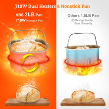 Máquina para hacer pan KBS 19 en 1 de 2 lb, totalmente automática, con pantalla LCD, de acero inoxidable, modelo n.° 013 