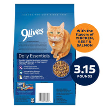 9Lives Daily Essentials Dry Cat Food with Chicken, Beef & Salmon Flavors, 3.15 lb. Bag