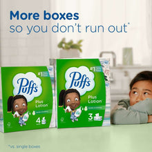 Puffs Plus Lotion Facial Tissues, 4 Family Box, 124 Tissues Per Box