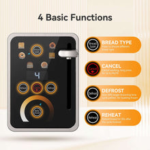 WHALL 2 Slice Toaster, Touchscreen Toasters with Stainless Steel, Wide Slots, Bagel, Defrost, 850W