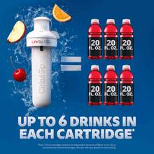 Cirkul 22 fl oz Plastic Bottle and Black Chill Sleeve Value Pack with 6 Flavor Cartridges