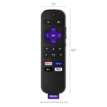 Roku TV Remote Control - Simple Setup & App Shortcuts - Compatible with Roku TV models ONLY - Black