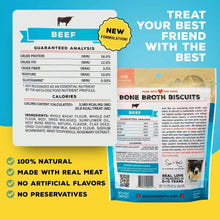 Brutus Bone Broth Biscuits (Beef) - Healthy Dog Treats - Pet Food Topper- Natural Dog Biscuits with Dog Bone Broth and Real Beef for Healthy Joints - 18 Grams of Protein - 8 OZ