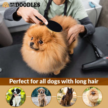 We Love Doodles Pin Brush For Dogs, Pet Grooming Detangler Pin Dog Brush, Dog Brush For Shedding & Loose Fur, Gold Pins Long Haired Pets