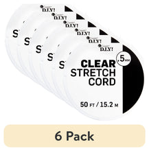 (6 pack) Cousin DIY 0.5 mm Clear Elastic Stretch Cord, 50 ft Roll, Jewelry Making