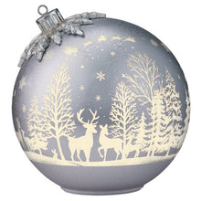 6.5" & 8.5" Rotating Glass Ornament Decor with LED Lights, Set of 2