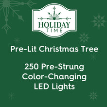 6.5 ft Pre-Lit Madison Pine Artificial Christmas Tree with 250 Color-Changing LED Lights and Stand, by Holiday Time