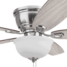 Honeywell Rockford 52" Traditional Satin Nickel Indoor Ceiling Fan with Light, Pull Chains & Reversible Motor