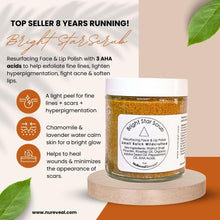 BRIGHT STAR SCRUB Resurfacing Face & Lip Polish with AHA Acids, Exfoliating & Brightening Scrub - Brands For Less USA