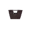 Simplify Small Shelf Rattan Tote Storage Basket in Chocolate