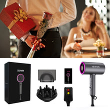 Hair Dryer, NEXPURE 1800W Professional Ionic Blow Dryer for Hair Care, Powerful Wind for Hair Drying, 2 Attachments, Grey