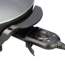 Mainstays 12" Round Ceramic Skillet, Black,Nonstick, 1200W, Removable Temp Control, Dishwasher Safe