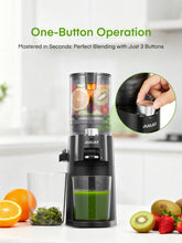 Juicer Machines, 4.13 Inch Cold Press Juicer, Slow Masticating Juicer – for Whole Fruits & Vegetables, Quiet, High Juice Yield, Easy to Clean, BPA Free (Black)