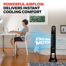 Honeywell 40" White Quiet Set Oscillating Tower Fan, 30ft Air Circulation Power, 5 Speed, Auto Off Timer, HYF260W