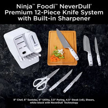 Ninja Foodi Neverdull Premium 12-Piece German Stainless Steel Knife System with Built-In Sharpener, White