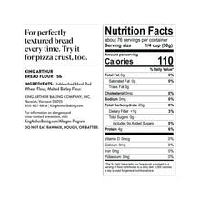 King Arthur Baking Company Non-GMO Project Verified, Certified Kosher Unbleached Bread Flour, 5 lb Bag