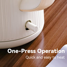 Auvaki 1.7L Electric Kettle, 1200W Stainless Steel Double Wall Water Boiler with Cool-Touch Handle & Auto Shut-off, Cream White