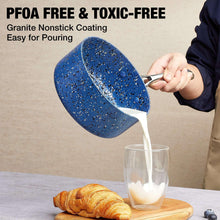 HLAFRG 1 Quart Saucepan with Lid, Ultra Nonstick Sauce Pan with Lid, Granite Nonstick Saucepan 1 quart, Small Sauce Pot, Blue Pot 1 Qt, Small Pot with Lid, Aluminum Sauce Pan 1 Qt - Brands For Less USA