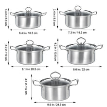 Large Pot,5 Sets Stockpots Stainless Steel Soup Pots Kitchen Cookware Set Induction Pots with Glass Lids - Brands For Less USA