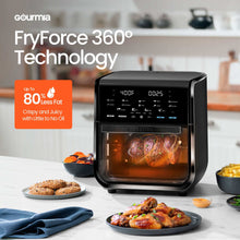 Gourmia All-in-One 14-Quart Air Fryer, Oven, Rotisserie, Dehydrator with Temperature Probe, Stainless Steel