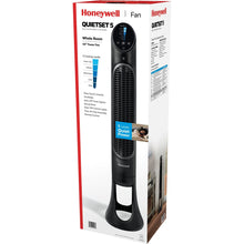 Honeywell 40" White Quiet Set Oscillating Tower Fan, 30ft Air Circulation Power, 5 Speed, Auto Off Timer, HYF260W