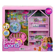 Barbie World Backyard Garden Toy Playset Shelf, Flowers, Fountain & Accessories