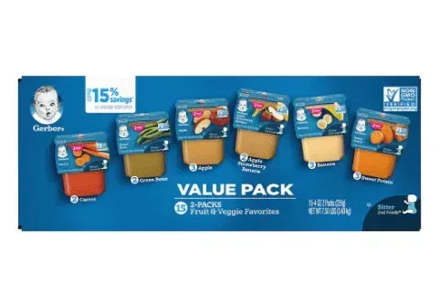 Gerber Baby Food 2nd Foods Value Pack, Fruit & Veggie Puree Favorites ...