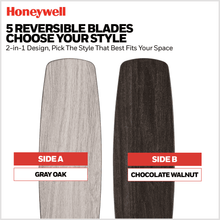 Ventilador de techo interior Honeywell Rockford de 52" en níquel satinado tradicional con luz, cadena y motor reversible 