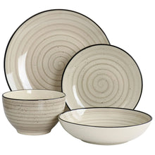 Elama Gia 24 Piece Stoneware Dinnerware Set in Cream - Brands For Less USA