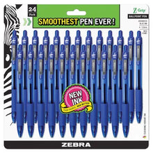 Zebra - Z-Grip Retractable Ballpoint Pen, Blue and Medium - 24/Packs