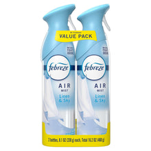Febreze Air Mist Air Freshener Spray, Linen & Sky Scent, 8.1oz, 2 Count