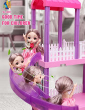 Huge Wave Dollhouse Playset Girl Toys, 36 inch 11 Large Rooms with Doll Toy Figures, with Warm Light, Princess Doll House Birthday Gift for Girls Ages 3-8