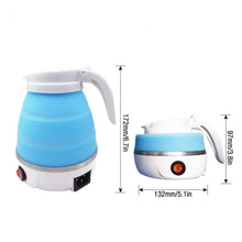 Travel Portable Foldable Electric Kettle, 0.6L Small Collapsible Hot Water Boiler For Coffee Tea (Blue)