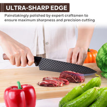 Vesteel Kitchen Knife Set of 7, Professional Stainless Steel Knives Set for Kitchen with Universal Knife Block - Khaki