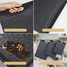 Extra Large Cutting Boards, AOKIWO Plastic Cutting Boards for Kitchen (Set of 3)Meat, Veggies Cutting Board Set Dishwasher Chopping Board with Juice Grooves Easy-Grip Handles, Dark Grey