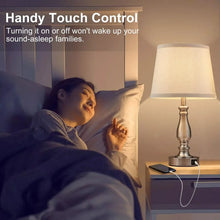 NATYSWAN Lamps for Bedrooms Set of 2, Brushed Nickel Bedside Lamps with USB Ports, 3 Way Dimmable Nightstand Lamps , Touch Table Lamp for Living Room Bedroom Office, Bulbs Included