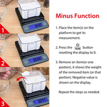 Mainstays 6LB High Precision Digital Kitchen Scale with Blue Backlit, Black