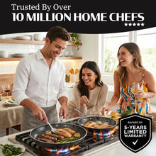 Granitestone 3 Pc Nonstick Frying Pan Set, 8" 10" 12" Frying Pans, Easy Clean Ceramic Frying Pan, Egg Omelet Pan Set, Oven & Dishwasher Safe Skillet, Black - Brands For Less USA