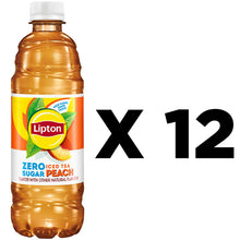 Lipton Zero Sugar Peach Iced Tea, 16.9 fl oz, 12 pack Bottles