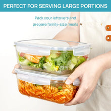 2Pack 1860ml/ 63oz Large Glass Storage Containers with Lids, Meal Prep Food Container Set with Snap Airtight Lid for Baking, Microwave, Oven, Leak Proof, for Freezer, Dishwasher, Grey - Brands For Less USA