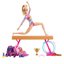 Barbie Gymnastics Playset with Blonde Fashion Doll, Balance Beam and Accessories, 3 Years & up