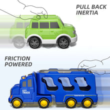 Lucky Doug Small Transport Truck Toys for Toddlers Ages 1-3-5, 5 in 1 Carrier Truck Toys with Light and Sound, Boys Birthday Gift Toys for a 2 3 4 5